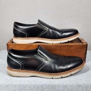 Stacy Adams Shoes Mens Size 10 Black Leather Slip On Dress Oxfords 25419-001
